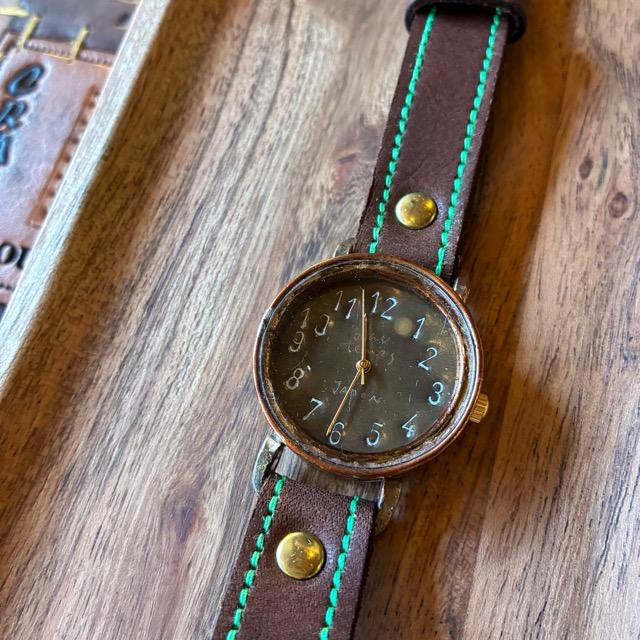 【Made to order】Brass and leather handmade watch uy tsukiyobotan DBR