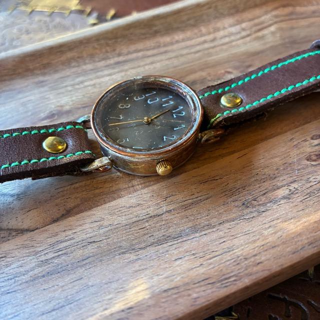 【Made to order】Brass and leather handmade watch uy tsukiyobotan DBR