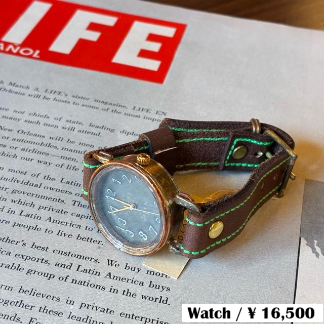 【Made to order】Brass and leather handmade watch uy tsukiyobotan DBR