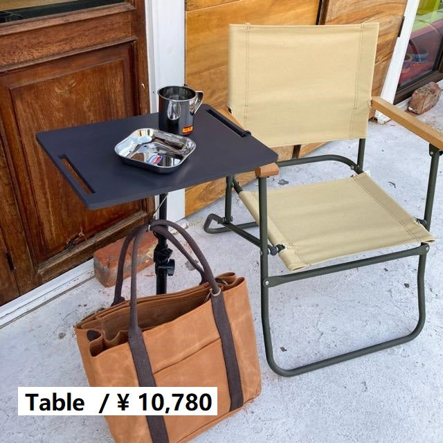 トリポッドテーブル＆ハンガー　キャンプテーブル　組み立て式テーブル　高さ調整　多機能テーブル　キャンプギア　サイドテーブル