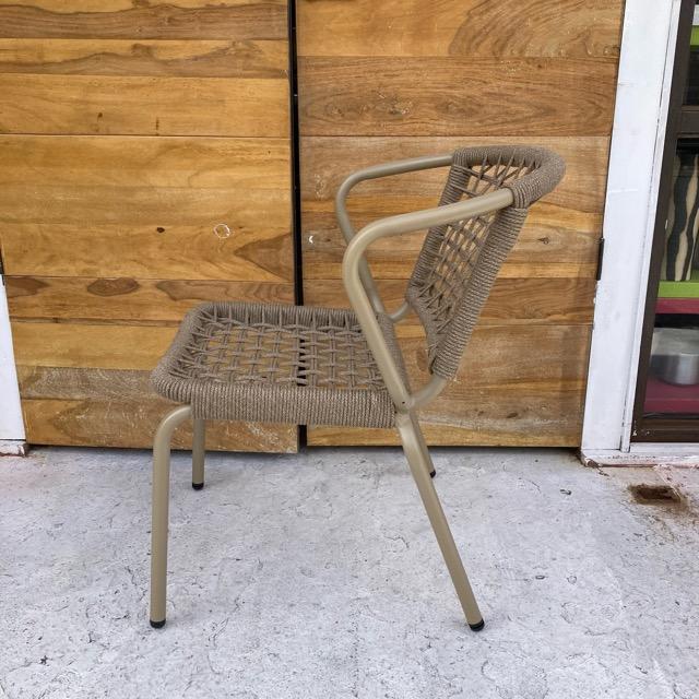 アルミニウム ロープ チェアー　ベージュ　ALUMINUM ROPE CHAIR　LADARN BEIGE　屋外用　椅子　軽量　DULTON　エクステリア　スタッキング　ダイニングチェア