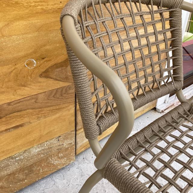 アルミニウム ロープ チェアー　ベージュ　ALUMINUM ROPE CHAIR　LADARN BEIGE　屋外用　椅子　軽量　DULTON　エクステリア　スタッキング　ダイニングチェア