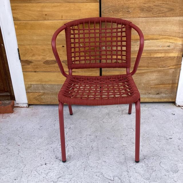 アルミニウム ロープ チェアー　レッド　ALUMINUM ROPE CHAIR　LADARN RED　屋外用　椅子　軽量　DULTON　エクステリア　スタッキング　ダイニングチェア