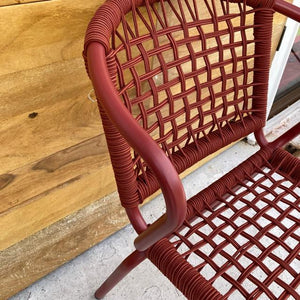 アルミニウム ロープ チェアー　レッド　ALUMINUM ROPE CHAIR　LADARN RED　屋外用　椅子　軽量　DULTON　エクステリア　スタッキング　ダイニングチェア