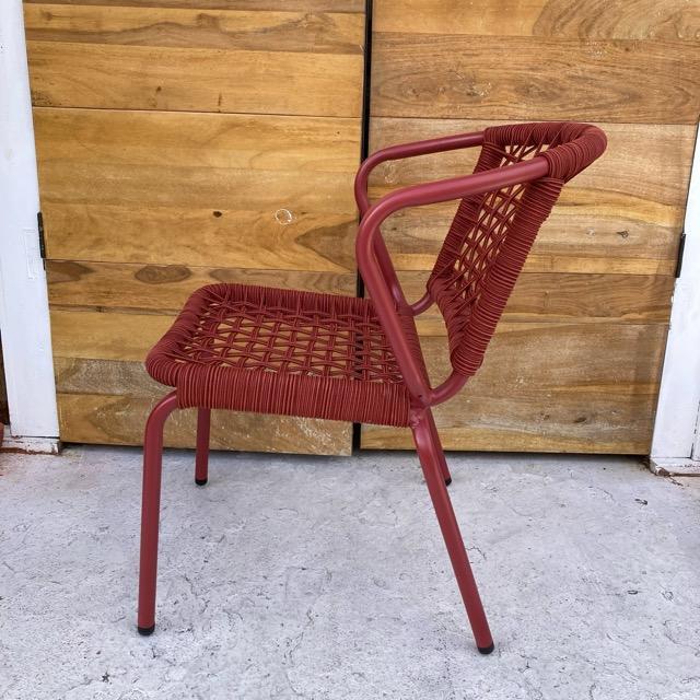 アルミニウム ロープ チェアー　レッド　ALUMINUM ROPE CHAIR　LADARN RED　屋外用　椅子　軽量　DULTON　エクステリア　スタッキング　ダイニングチェア