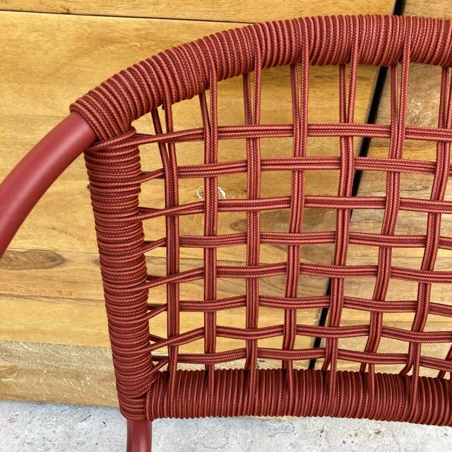 アルミニウム ロープ チェアー　レッド　ALUMINUM ROPE CHAIR　LADARN RED　屋外用　椅子　軽量　DULTON　エクステリア　スタッキング　ダイニングチェア