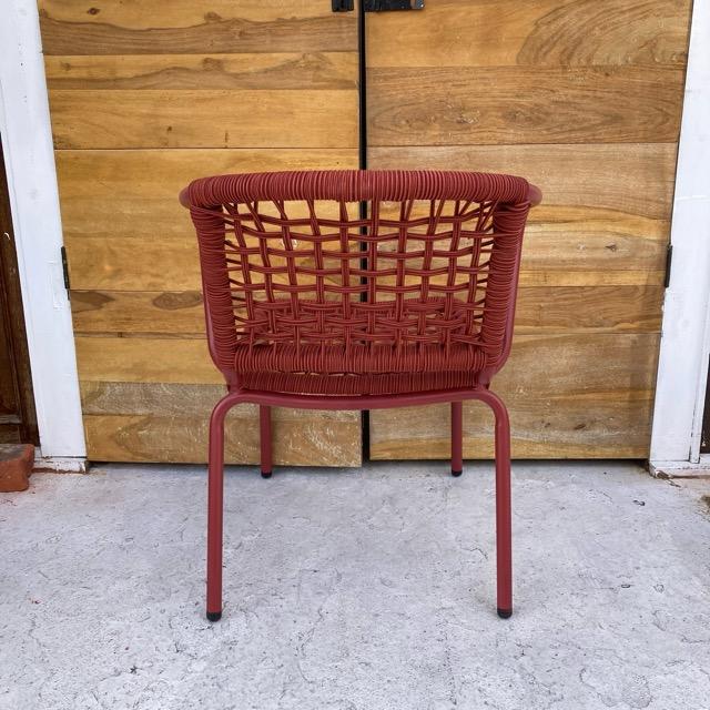 アルミニウム ロープ チェアー　レッド　ALUMINUM ROPE CHAIR　LADARN RED　屋外用　椅子　軽量　DULTON　エクステリア　スタッキング　ダイニングチェア