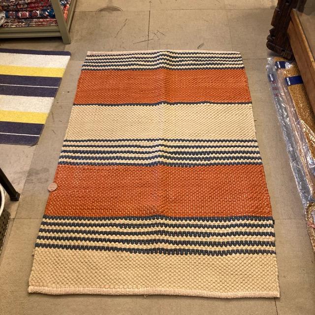 DULTON　ダルトン　コットンチンディラグ　COTTON CHINDI RUG TERRACOTTA/NAVY 90×130cm　テラコッタ　ネイビー　ラグマット　リビング　ソファ　インド