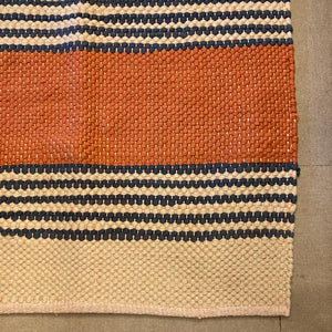 DULTON　ダルトン　コットンチンディラグ　COTTON CHINDI RUG TERRACOTTA/NAVY 90×130cm　テラコッタ　ネイビー　ラグマット　リビング　ソファ　インド