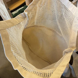DULTON　ダルトン　オーガニックコットンハーフメッシュバッグ　L　全3色　COTTON HALF MESH BAG L　ホワイト　ナチュラル　グリーン　グレー　エコバッグ　