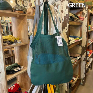DULTON　ダルトン　オーガニックコットンハーフメッシュバッグ　L　全3色　COTTON HALF MESH BAG L　ホワイト　ナチュラル　グリーン　グレー　エコバッグ　