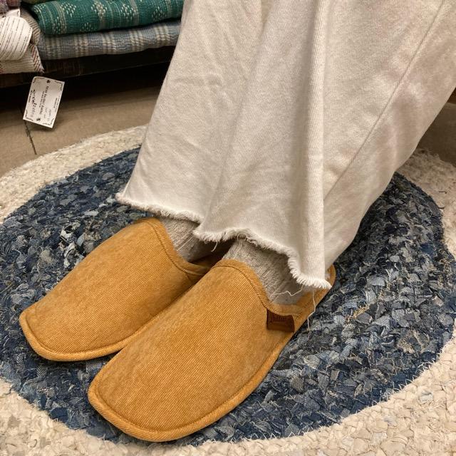 One-tag corduroy room shoes, available in 4 colors, men's slippers, beige, green, gray, yellow, indoor shoes, CORDUROY SLIPPERS dulton