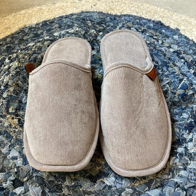 One-tag corduroy room shoes, available in 4 colors, men's slippers, beige, green, gray, yellow, indoor shoes, CORDUROY SLIPPERS dulton