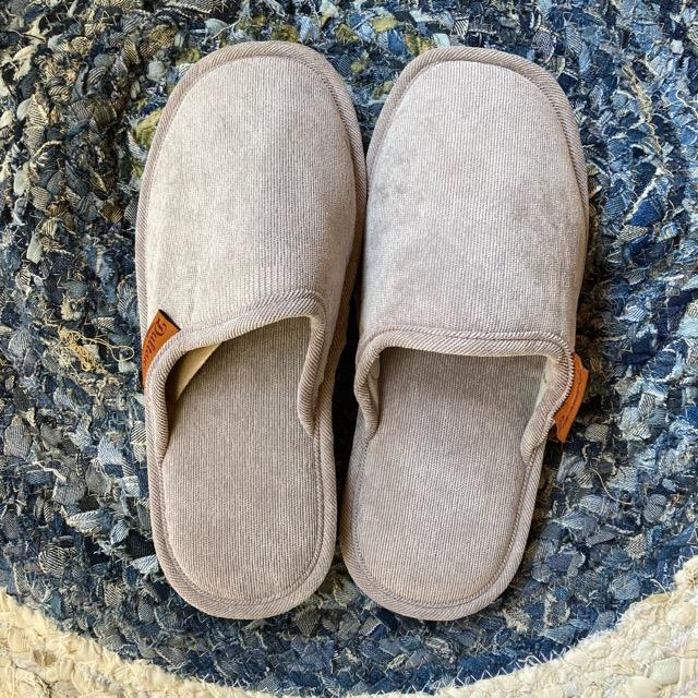 One-tag corduroy room shoes, available in 4 colors, men's slippers, beige, green, gray, yellow, indoor shoes, CORDUROY SLIPPERS dulton