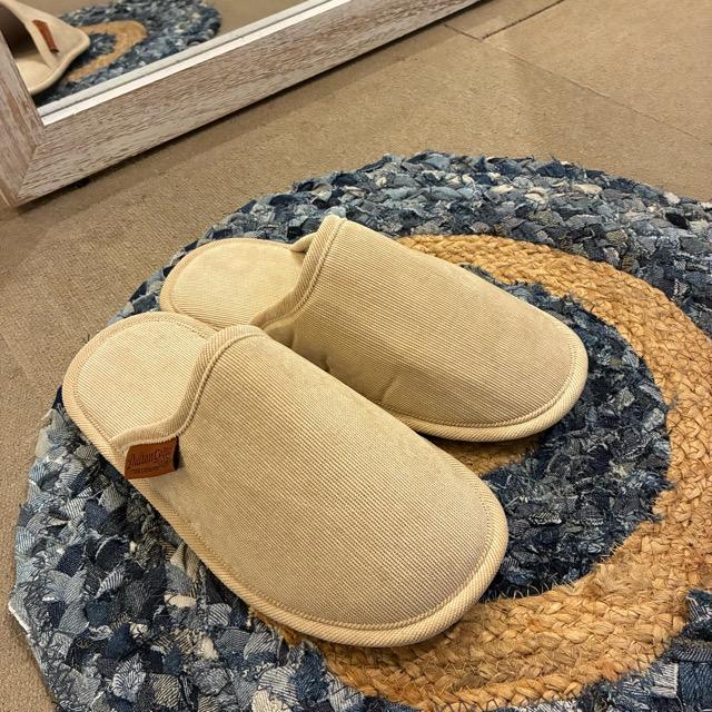 DULTON　ダルトン　ワンタグコーデュロイルームシューズ　ベージュ　CORDUROY SLIPPERS EV　レディース　スリッパ　ブラウン　ブラック　室内履き