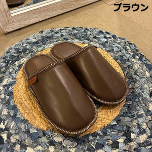 DULTON　ダルトン　ワンタグレザールームシューズ　全2色　PU SLIPPERS EV WOMEN/BROWN　レディース　スリッパ　ブラウン　ブラック　室内履き