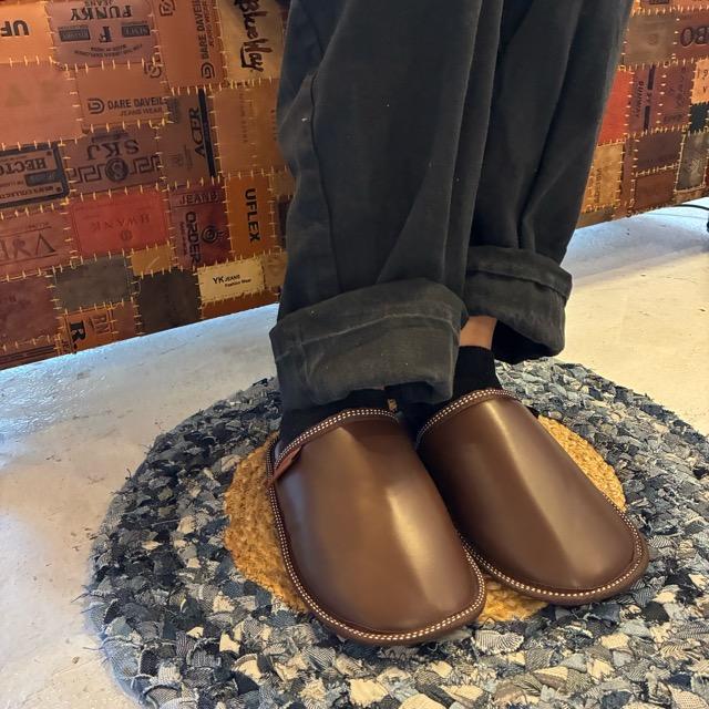 DULTON　ダルトン　ワンタグレザールームシューズ　全2色　PU SLIPPERS EV WOMEN/BROWN　レディース　スリッパ　ブラウン　ブラック　室内履き