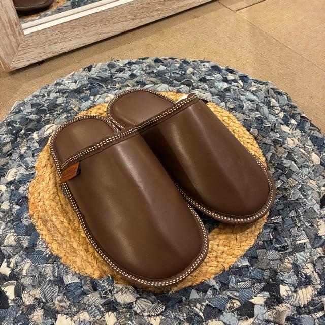 DULTON　ダルトン　ワンタグレザールームシューズ　全2色　PU SLIPPERS EV WOMEN/BROWN　レディース　スリッパ　ブラウン　ブラック　室内履き