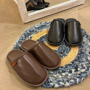 DULTON　ダルトン　ワンタグレザールームシューズ　全2色　PU SLIPPERS EV WOMEN/BROWN　レディース　スリッパ　ブラウン　ブラック　室内履き