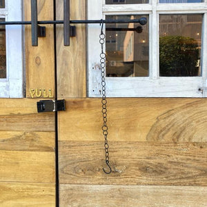 インド　手打ちの黒鉄チェーンフック　サークル　50cm　アイアンチェーンフック　吊り下げ　ハンギング　S字フック　DIY　グリーン　観葉植物　鎖　引っ掛け