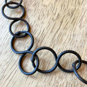 インド　手打ちの黒鉄チェーンフック　サークル　50cm　アイアンチェーンフック　吊り下げ　ハンギング　S字フック　DIY　グリーン　観葉植物　鎖　引っ掛け