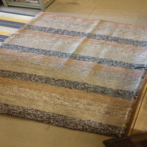 スペイン　ハラパラグマット　B　ベージュ　ブラウン　120×160cm　1.5畳分　6畳　フロアマット　二人掛けソファ　手織り　リサイクルファブリック　コットン