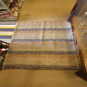 スペイン　ハラパラグマット　B　ベージュ　ブラウン　120×160cm　1.5畳分　6畳　フロアマット　二人掛けソファ　手織り　リサイクルファブリック　コットン