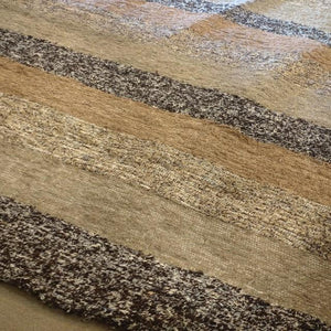 スペイン　ハラパラグマット　B　ベージュ　ブラウン　120×160cm　1.5畳分　6畳　フロアマット　二人掛けソファ　手織り　リサイクルファブリック　コットン
