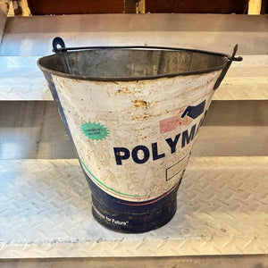 インド　リサイクルアイアンバスケット　L　RECYCLED BUCKET　アイアン製バケツ　ガーデニング　ゴミ箱　鉢カバー　アソート　プランターカバー　