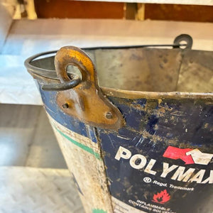 インド　リサイクルアイアンバスケット　L　RECYCLED BUCKET　アイアン製バケツ　ガーデニング　ゴミ箱　鉢カバー　アソート　プランターカバー　
