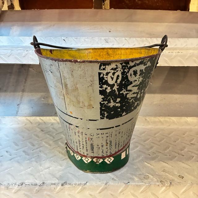 インド　リサイクルアイアンバスケット　M　RECYCLED BUCKET　アイアン製バケツ　ガーデニング　ゴミ箱　鉢カバー　アソート　プランターカバー　