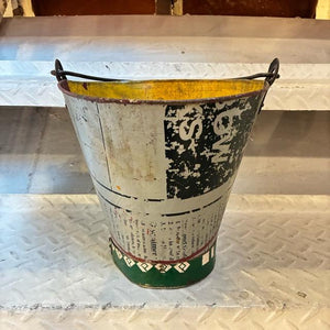 インド　リサイクルアイアンバスケット　M　RECYCLED BUCKET　アイアン製バケツ　ガーデニング　ゴミ箱　鉢カバー　アソート　プランターカバー　