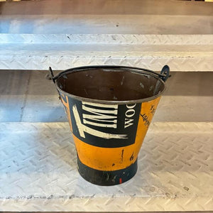 インド　リサイクルアイアンバスケット　Ｓ　RECYCLED BUCKET　アイアン製バケツ　ガーデニング　ゴミ箱　鉢カバー　アソート　プランターカバー　