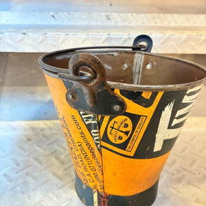 インド　リサイクルアイアンバスケット　Ｓ　RECYCLED BUCKET　アイアン製バケツ　ガーデニング　ゴミ箱　鉢カバー　アソート　プランターカバー　