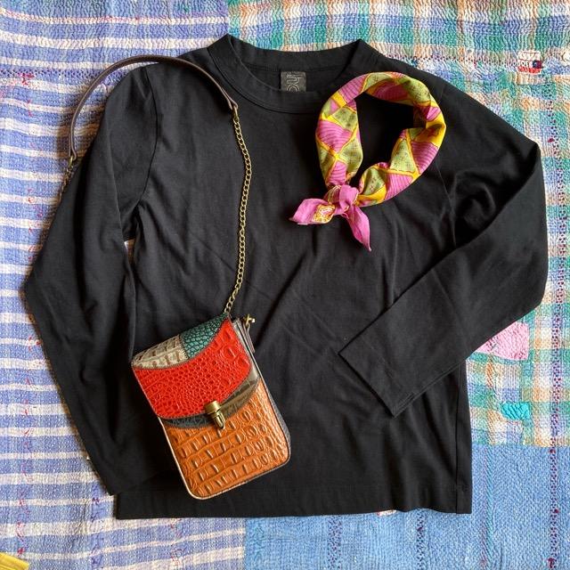 homspun 　ホームスパン　天竺長袖Tシャツ　全6色　サラシ　チャコール　イエロー　ブルー　グリーン　ブラック　コットン　綿　日本製　インナー　ホワイト