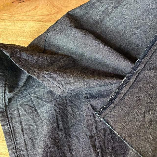 homspun Light-Ounce Chambray Skirt, Navy, Long Length, Made in Japan, Cotton, One Size Fits All