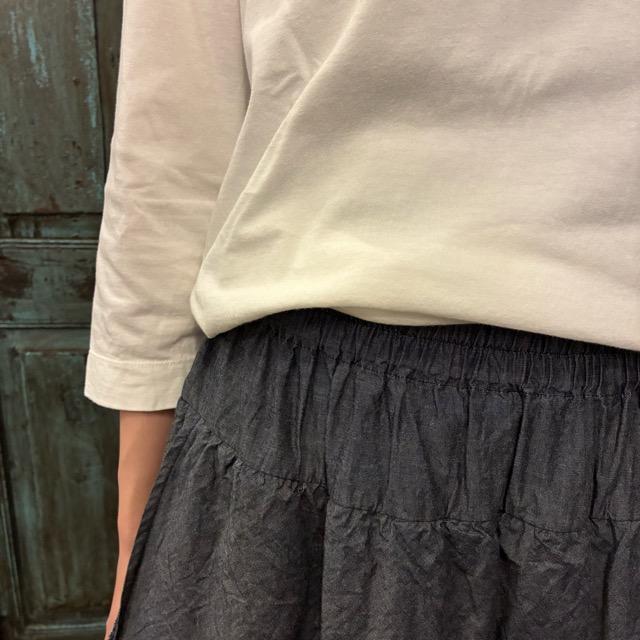 homspun Light-Ounce Chambray Skirt, Navy, Long Length, Made in Japan, Cotton, One Size Fits All