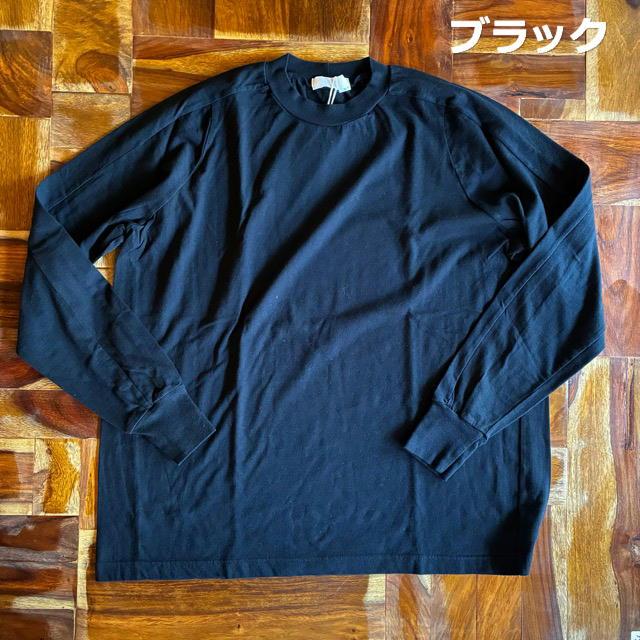 homspun 　ホームスパン　30/1天竺L/S切替プルオーバー　全4色　サラシ　ブルー　グリーン　ブラック　コットン　綿　日本製　インナー　ホワイト