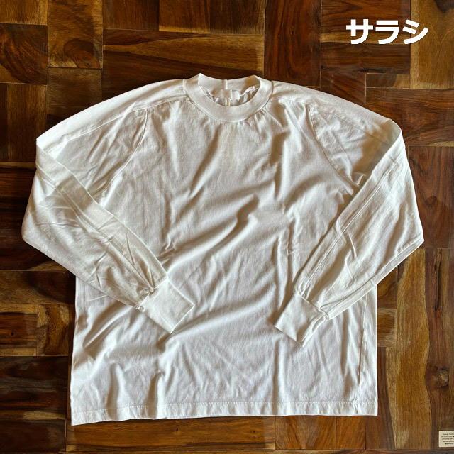 homspun 　ホームスパン　30/1天竺L/S切替プルオーバー　全4色　サラシ　ブルー　グリーン　ブラック　コットン　綿　日本製　インナー　ホワイト