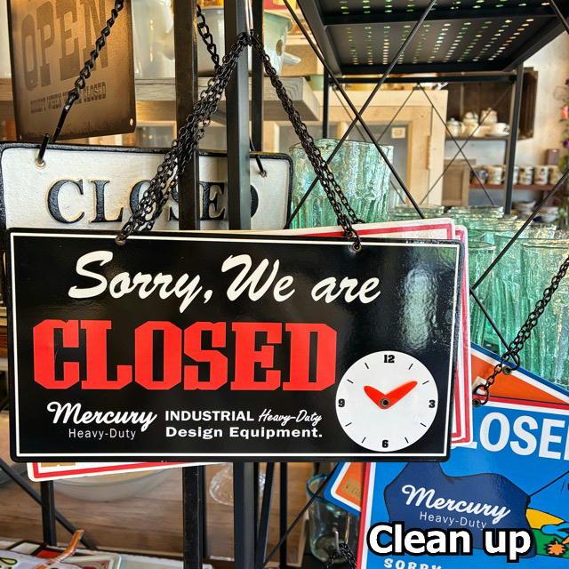MERCURY　マーキュリー　OPEN/CLOSE　サイン　Mr.T　全4種類　サインボード　オープンクローズ　店舗　看板　ティンサイン　メール便