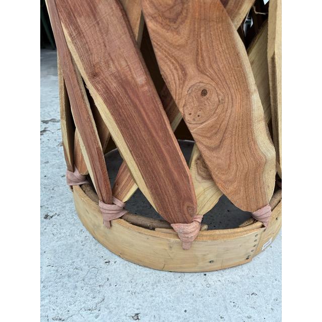 メキシコ　エキパルスツール　レザー　ウッド　椅子　チェア　民芸家具　ヌメ革　ピッグスキン