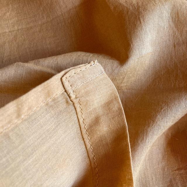 インド　コットンボイルダブルカーテン　マスタード　100×130cm　腰高窓カーテン　レースカーテン