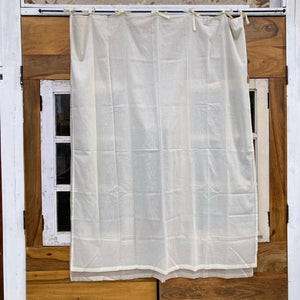 Indian cotton voile double curtain, natural, 100 x 130 cm, waist-high window curtain, lace curtain