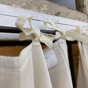 Indian cotton voile double curtain, natural, 100 x 130 cm, waist-high window curtain, lace curtain