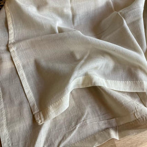 Indian cotton voile double curtain, natural, 100 x 130 cm, waist-high window curtain, lace curtain