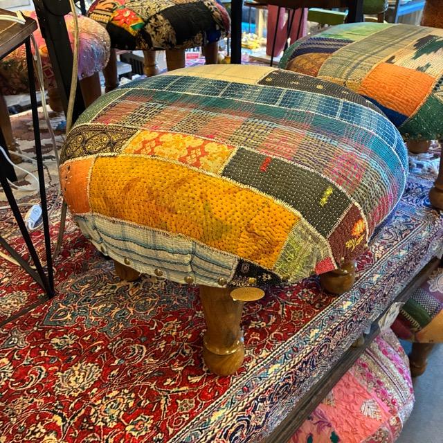 India Lalli Quilt Patchwork Stool A