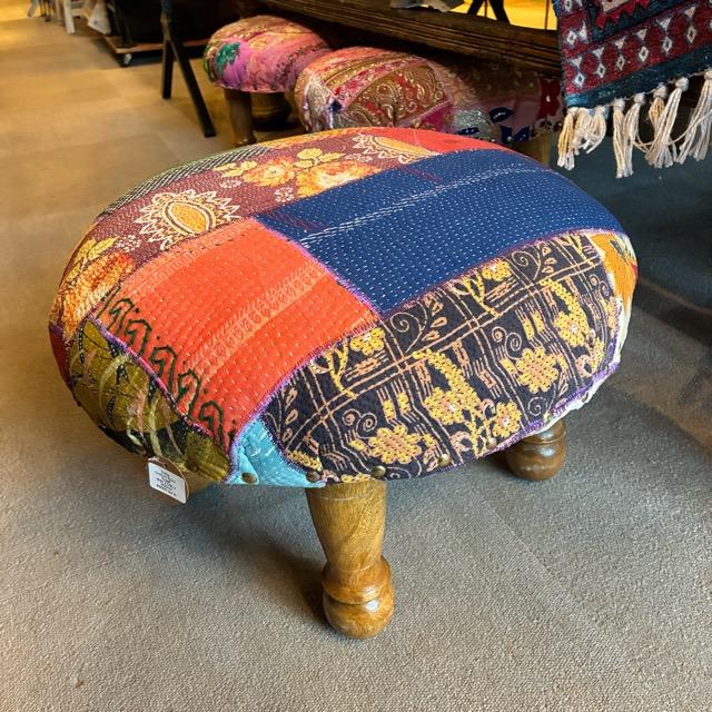 India Lalli Quilt Patchwork Stool C