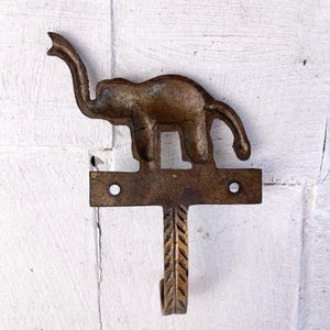 インド　真鍮製の象フック　ゾウ　ぞう　エレファント　DIY　収納　ハンギング　鉄物　壁掛け　ポールフック　ブラスフック