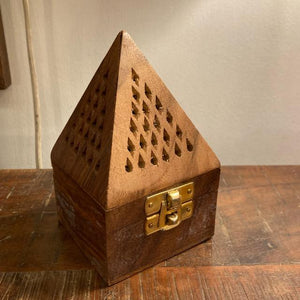 India Sheesham Wood Openwork Incense Holder Brass Brass Object Incense Cone Incense