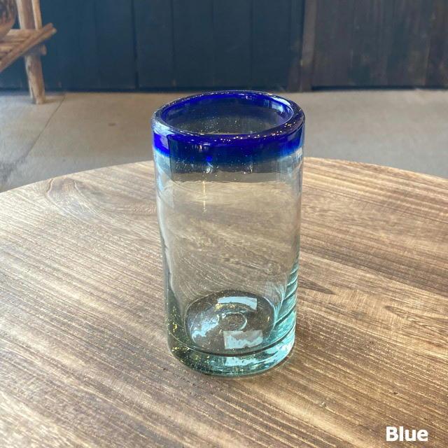メキシコ　シンプルジュースグラス　全3色　グリーン　ブルー　ライトブルー　タンブラー　ウォーターグラス